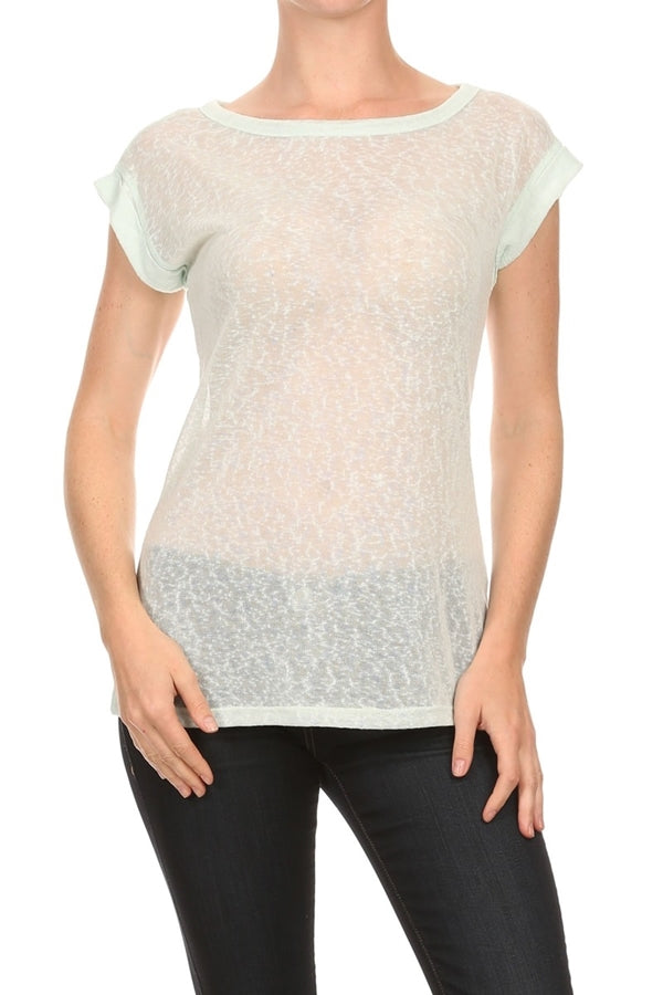 Fashion Hacci Knit Summer top 2386-Mint
