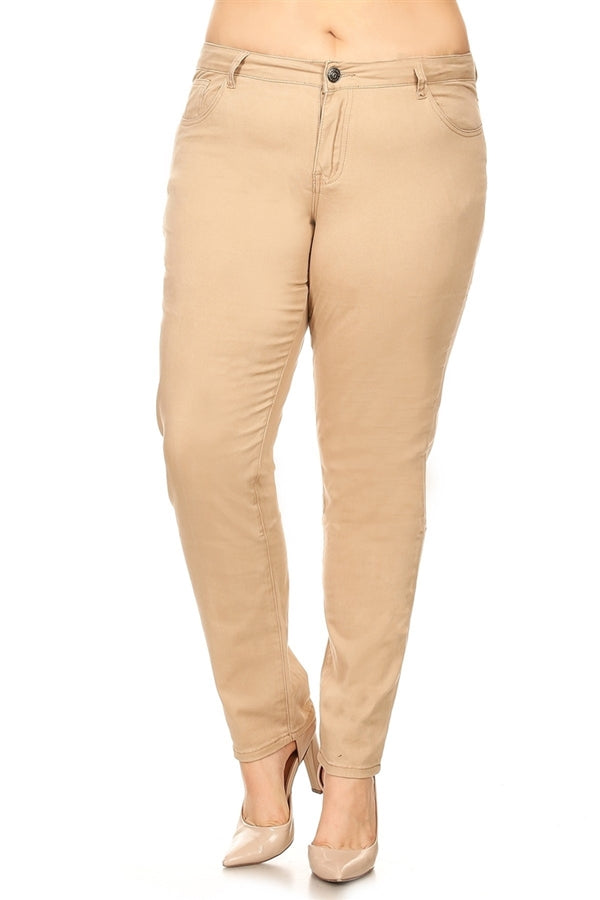 Plus Size Cotton Stretch Pant PK-226-Khaki