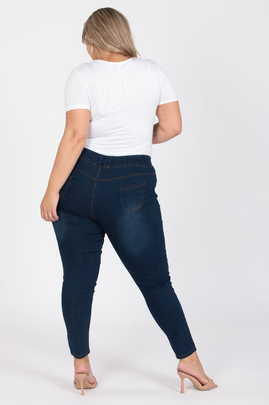 Plus Size Mid-rise Denim Jeggings pants