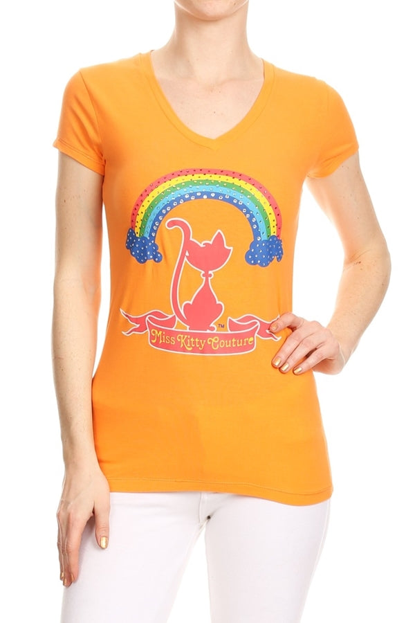 Wholesale Top V-128-ORANGE