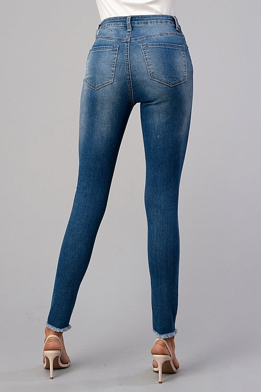 Fashionable Skinny Distressed Denim Jeans – Juniors Collection by American Blue