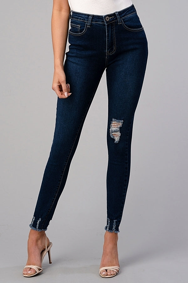 Fashionable Skinny Distressed Denim Jeans – Juniors Collection by American Blue
