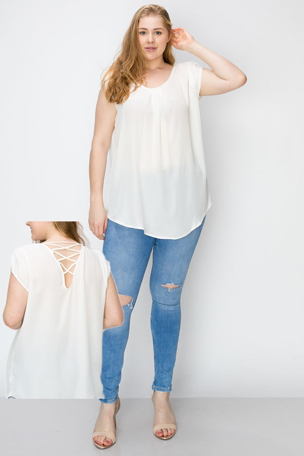 Off-White Wool Dobby Plus size Top