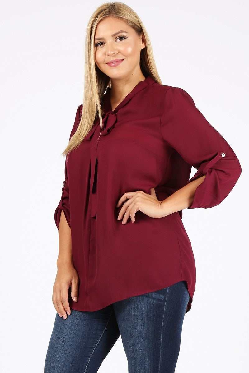 Wool Dobby Plus Size Top
