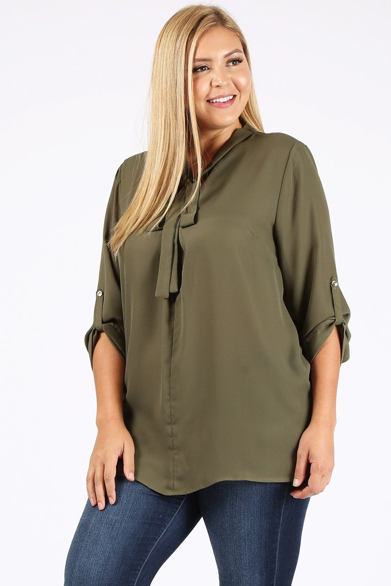 Wool Dobby Plus-size Top