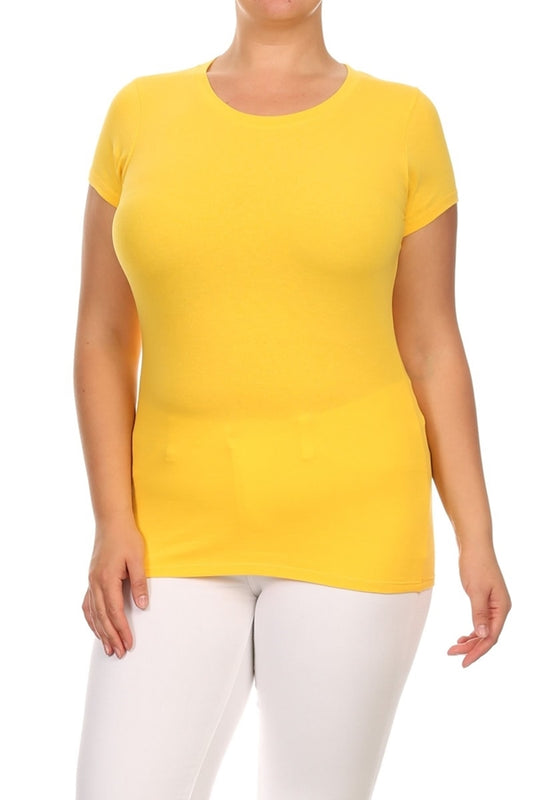 "Lovesweet" Plus size Women Tees 002-Yellow