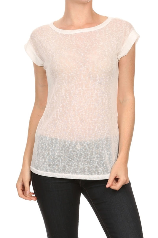 Fashion Hacci Knit Summer top 2386-White