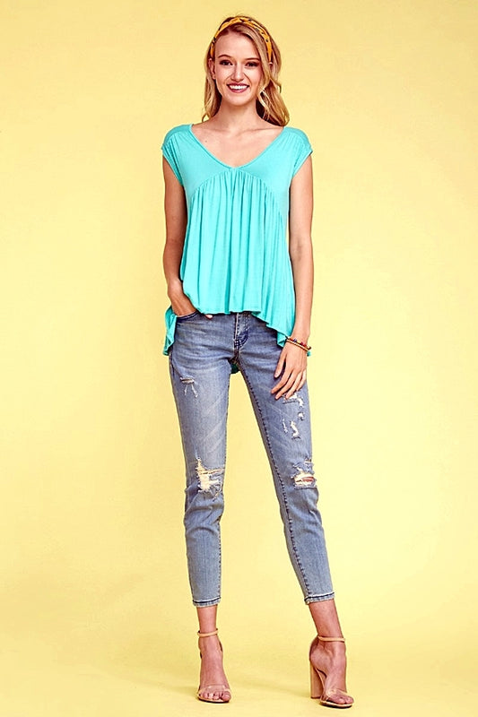 Hi-Low trendy Baby-Doll top 4027-Mint