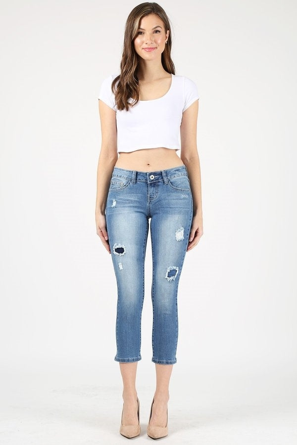 American Blue - Destroyed Cropped Jeans AMP-127