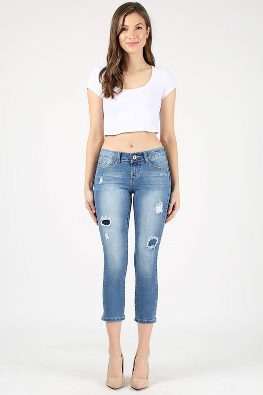 American Blue - Destroyed Cropped Jeans AMP-127