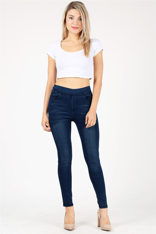 Mid-rise distressed pull-on Jeggings jeans (BAJV-30903-Juniors) 6pcs
