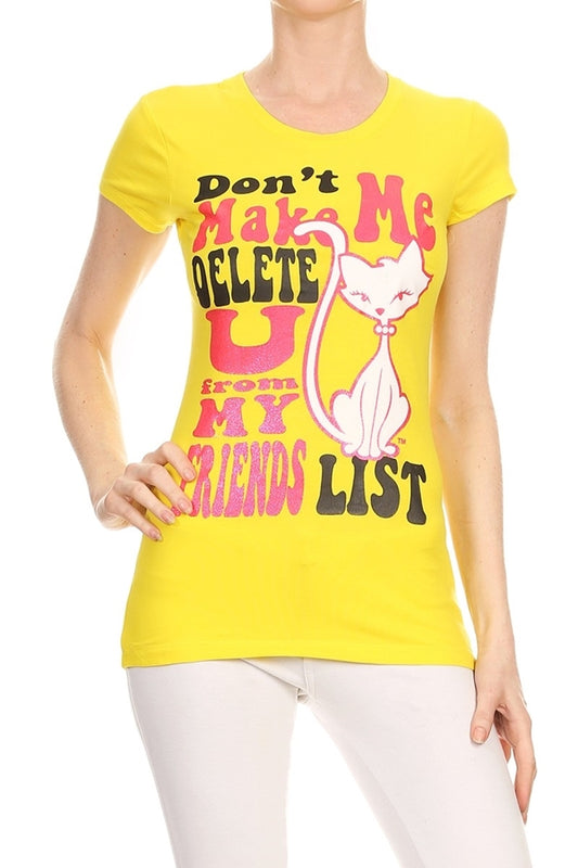 Wholesale Women T-Shirts C-132-yellow