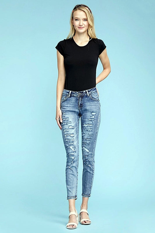 Distressed Cotton Jeans CLA-15D-44