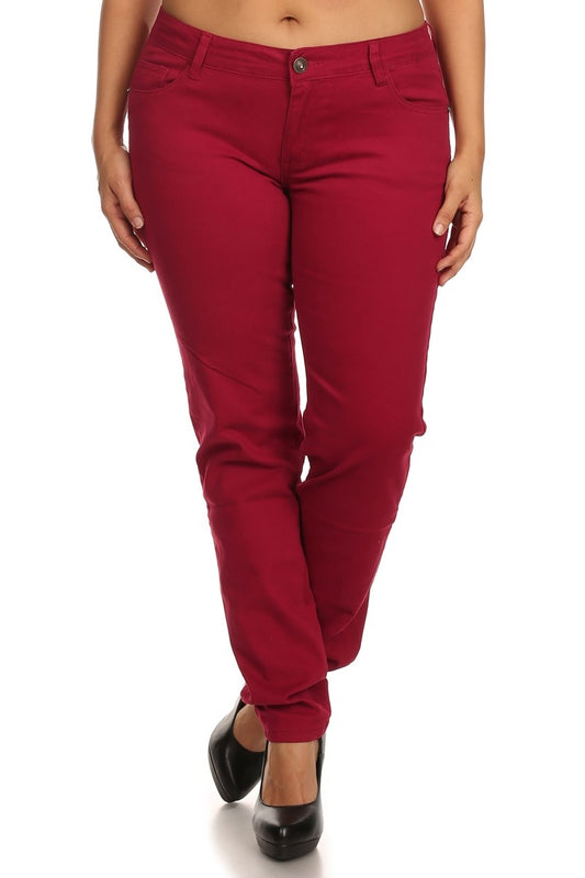 Plus Size Cotton Stretch Jeans COPB-BURG