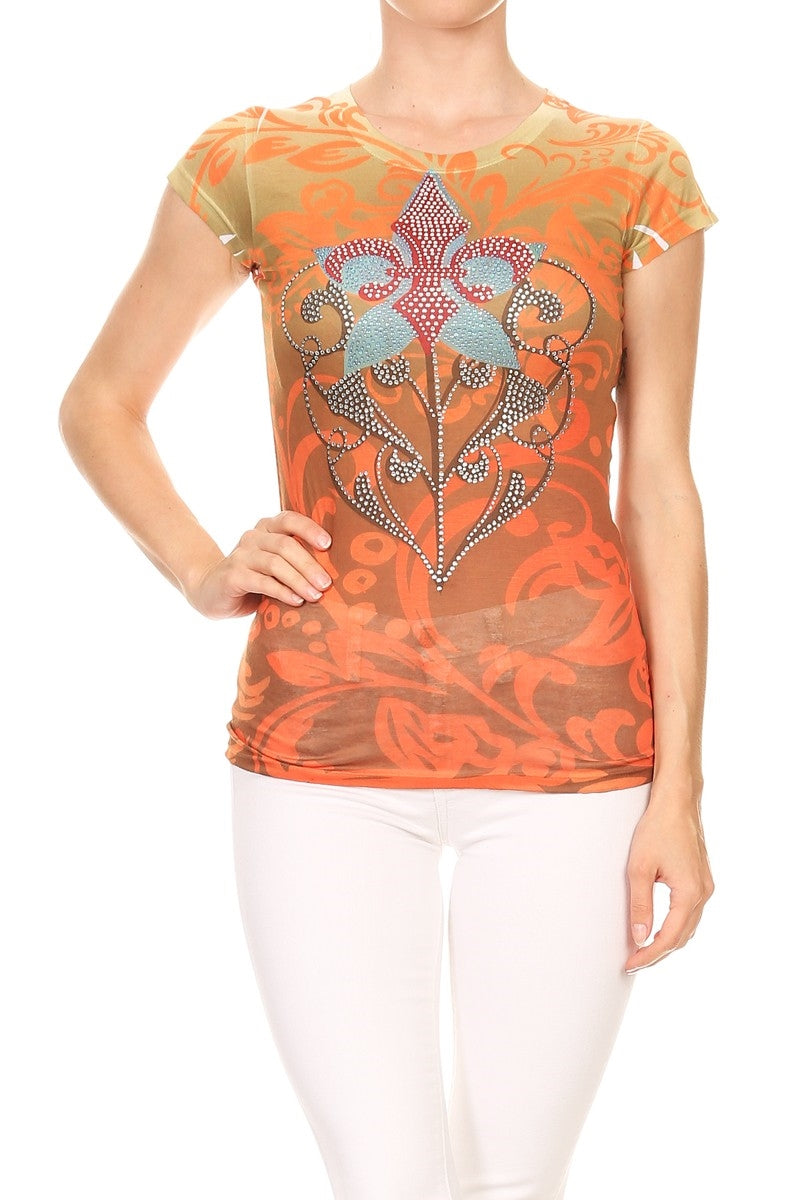 Wholesale Sublimation print tops for juniors (CS203)