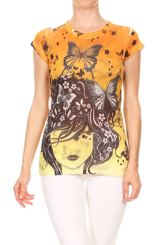 Wholesale Sublimation print tops for juniors (CS282)