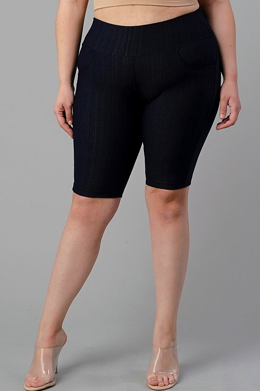 Plus size Bermuda Short Jeggings N2048-NV(10Pc)