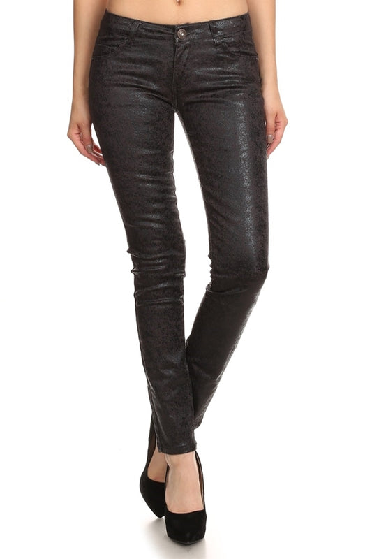 Club Wear Metallic Finished Pants NSP-510-Charcoal