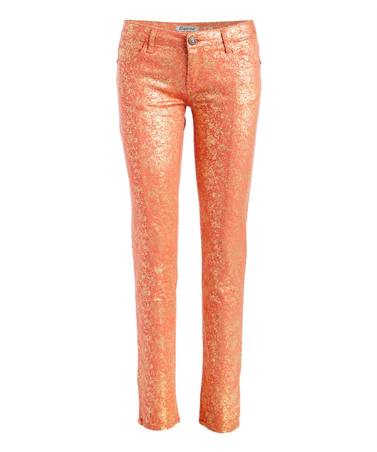 Club Wear Metallic Finished Pants NSP-510-Coral
