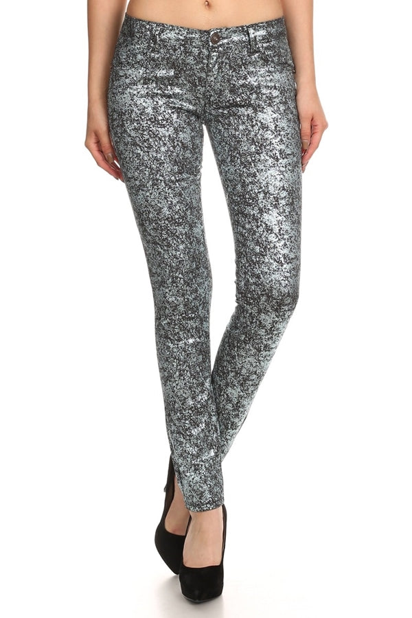 Club Wear Metallic Finished Pants NSP-510-Gun Metal
