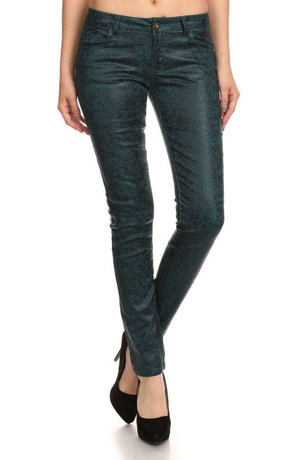 Club Wear Metallic Finished Pants NSP-510-Teal