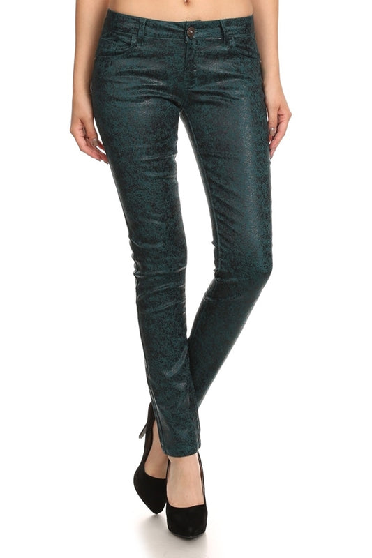 Club Wear Metallic Finished Pants NSP-510-Teal