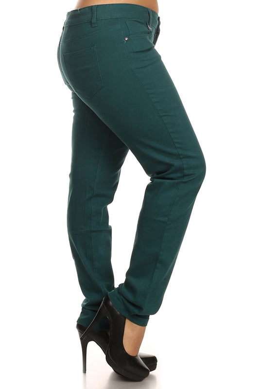Plus Size Cotton Stretch Pants NSPB107-Teal