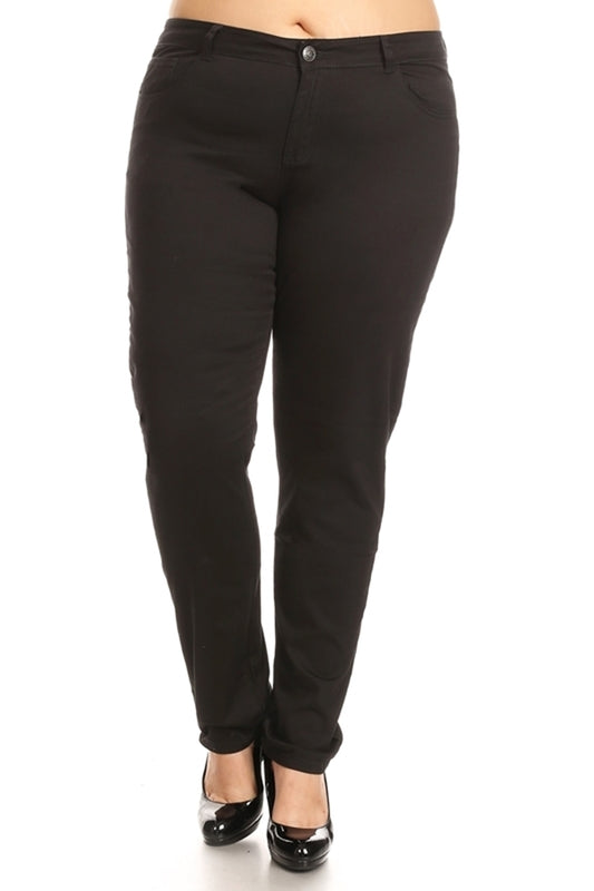 Plus Size Cotton Stretch Pant PK-226-BLACK