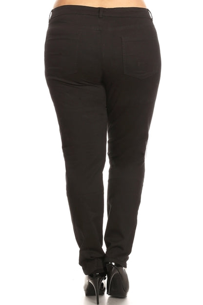 Plus Size Cotton Stretch Pant PK-226-BLACK
