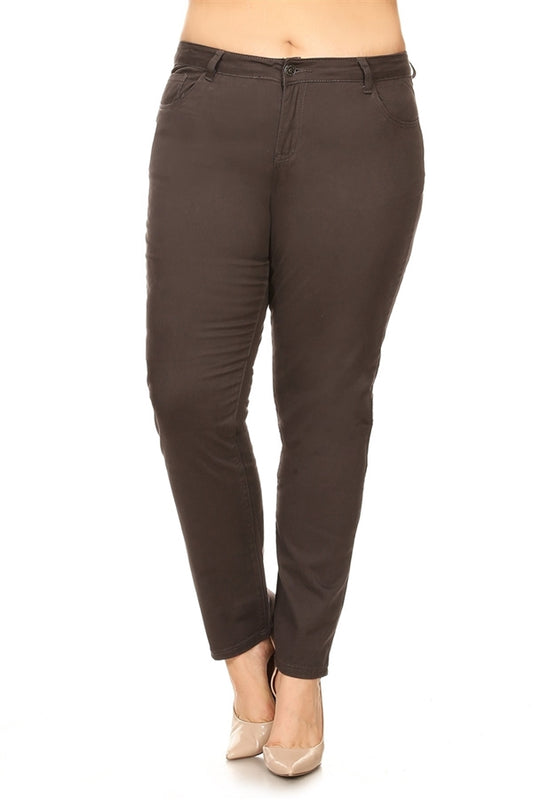Plus Size Cotton Stretch Pant PK-226-Charcoal