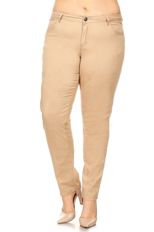 Plus Size Cotton Stretch Pant PK-226-Khaki