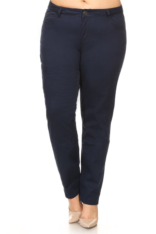 Plus Size Cotton Stretch Pant PK-226-Navy