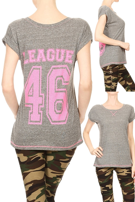 Printed Tops TSN-3692-Charcoal