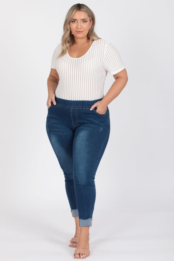 Plus Size Mid-rise Denim Jeggings pants TYEP-007