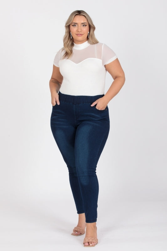 Plus Size Mid-rise Denim Jeggings pants TYEP-008