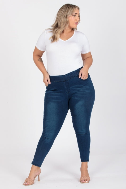 Plus Size Mid-rise Denim Jeggings pants TYEP-008