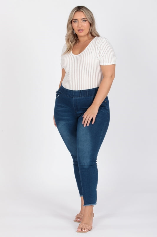 Plus Size Mid-rise Denim Jeggings pants TYEP-7300