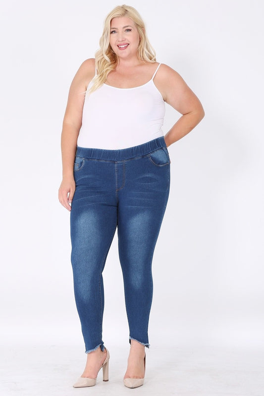 Plus Size Mid-rise Denim Jeggings pants TYEP-7301