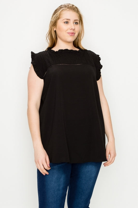 Plus size Koshibo Crochet Smocked top