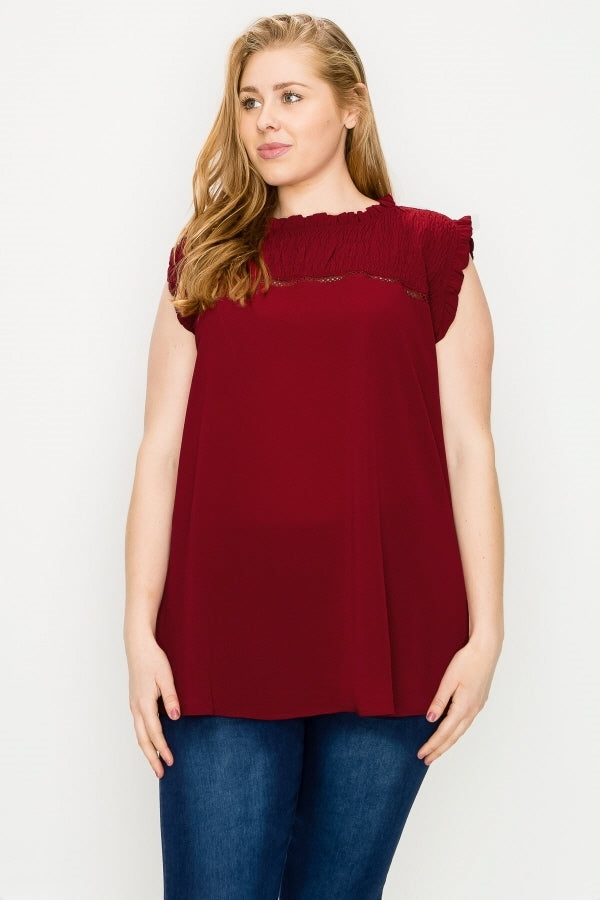 Plus size Koshibo Crochet Smocked top