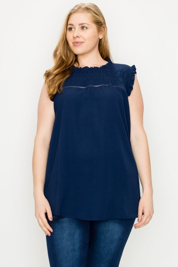 Plus size Koshibo Crochet Smocked top