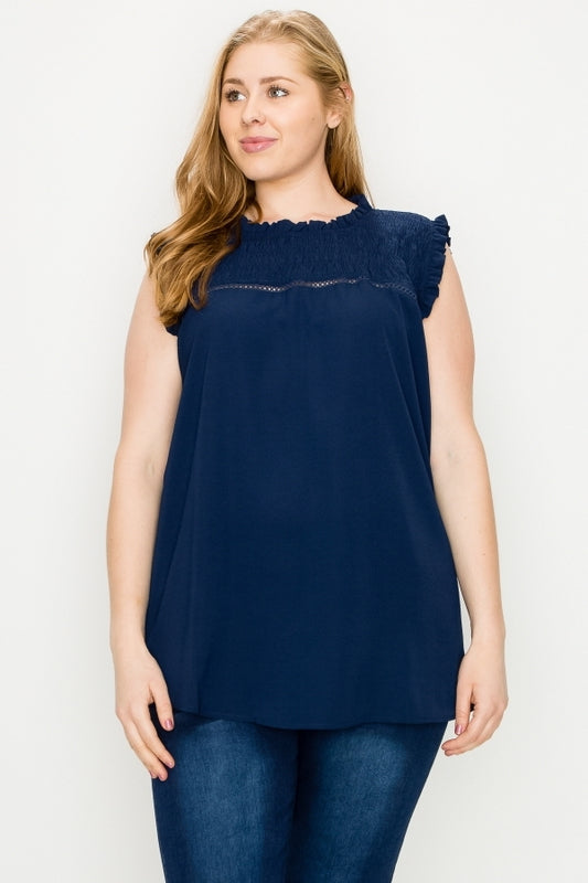 Plus size Koshibo Crochet Smocked top