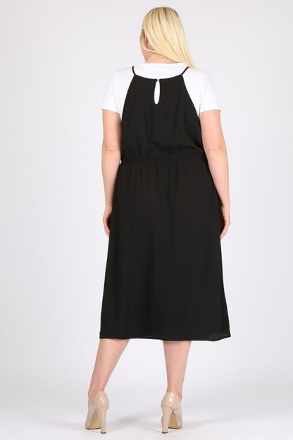 Stylish Plus Size Koshibo Dress – Women's Casual Tunic Dress with Side Pockets