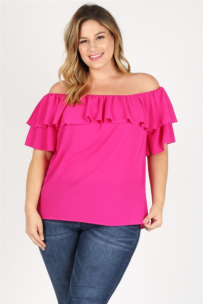 Elegant pintuck hi-low tunic blouse with short sleeves