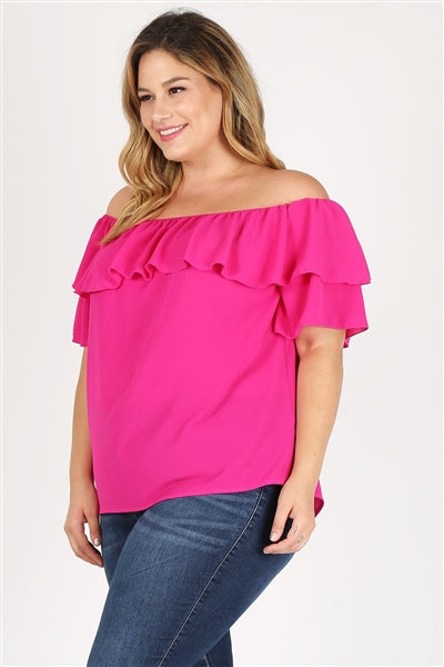 Plus Size Off-the-Shoulder Koshibo Top – Women's Layered Tunic Style