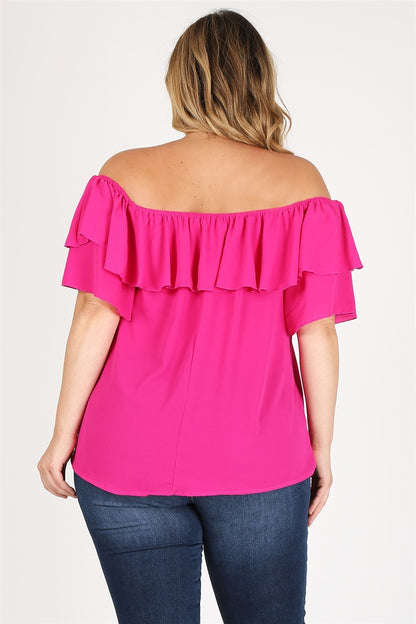 Plus Size Off-the-Shoulder Koshibo Top – Women's Layered Tunic Style